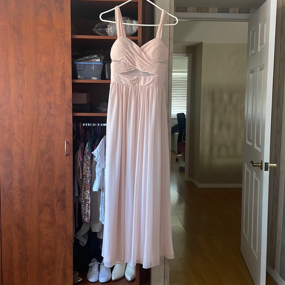 Birdy grey bridesmaid dress in pale blush